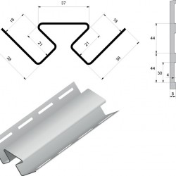 Угол внутренний СЕРЫЙ для сайдинга GrandLine 3,0м