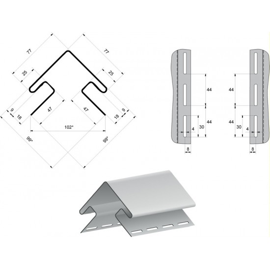 Угол наружный КЕДР для Блок-хауса GrandLine 3,0м