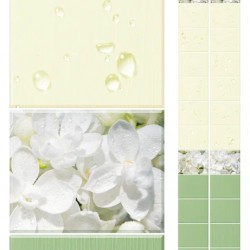 КОМПЛЕКТ ПАНЕЛЕЙ ПВХ КАПЛИ РОСЫ ЗЕЛЕНЬ 2700х500мм (UNIQUE)