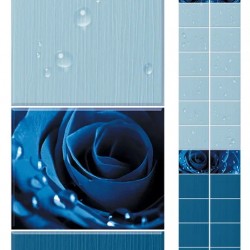 КОМПЛЕКТ ПАНЕЛЕЙ ПВХ КАПЛИ РОСЫ СИНИЕ 2700х500мм (UNIQUE)