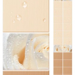 КОМПЛЕКТ ПАНЕЛЕЙ ПВХ КАПЛИ РОСЫ БЕЖЕВЫЕ 2700х500мм (UNIQUE)