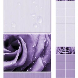 КОМПЛЕКТ ПАНЕЛЕЙ ПВХ КАПЛИ РОСЫ ФИОЛЕТОВЫЕ 2700х500мм (UNIQUE)