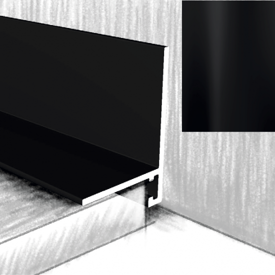 МИКРОПЛИНТУС АЛЮМИНИЕВЫЙ МС16-20 ЧЕРНЫЙ 2400х16х20мм КТМ