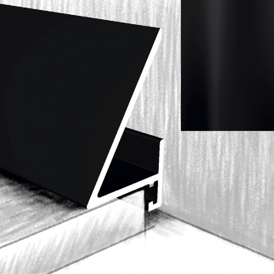 МИКРОПЛИНТУС АЛЮМИНИЕВЫЙ МС16-25 ЧЕРНЫЙ 2400х16х25мм КТМ