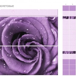 КОМПЛЕКТ ПАНЕЛЕЙ ПВХ КАПЛИ ФИОЛЕТОВЫЕ 2700х500мм (UNIQUE)