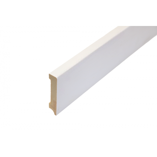 ПЛИНТУС НАПОЛЬНЫЙ БЕЛЫЙ СНЕГ ИЗ СИБИРСКОЙ СОСНЫ 2400х80мм КТМ