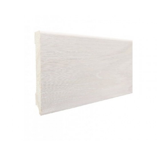 ПЛИНТУС НАПОЛЬНЫЙ ДУБ СНЕЖНЫЙ ИЗ СИБИРСКОЙ СОСНЫ 2400х80мм КТМ