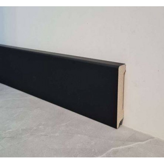 ПЛИНТУС НАПОЛЬНЫЙ ЧЕРНЫЙ СОФТ ИЗ СИБИРСКОЙ СОСНЫ 2400х80мм КТМ