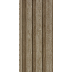 САЙДИНГ ВЕРТИКАЛЬНЫЙ РЕЙКА ФАСАДНАЯ ОРЕХ СВЕТЛЫЙ 3000х275мм ТИМБЕР-БЛОК Ю-ПЛАСТ
