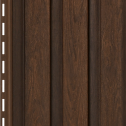 САЙДИНГ ВЕРТИКАЛЬНЫЙ РЕЙКА ФАСАДНАЯ ОРЕХ ТЕМНЫЙ 3000х275мм ТИМБЕР-БЛОК Ю-ПЛАСТ