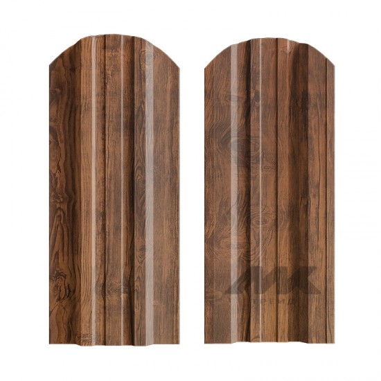 ШТАКЕТНИК ТРАПЕЦИЯ 118мм ТЕМНЫЙ ДУБ ДВУСТОРОННИЙ ПОД ДЕРЕВО МК-ТРЕЙД