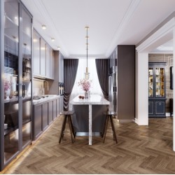 КВАРЦ-ВИНИЛОВЫЙ ЛАМИНАТ SPC CRONAFLOOR HERRINGDONE ДУБ ТУЛУЗА H001