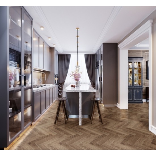 КВАРЦ-ВИНИЛОВЫЙ ЛАМИНАТ SPC CRONAFLOOR HERRINGDONE ДУБ ТУЛУЗА H001