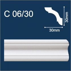 Плинтус потолочный С06/30 2м (СОЛИД)