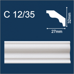 Плинтус потолочный С12/35 2м (СОЛИД)