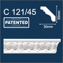 Плинтус потолочный С121/45 2м (СОЛИД)