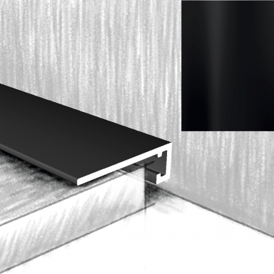 МИКРОПЛИНТУС АЛЮМИНИЕВЫЙ МС18 ЧЕРНЫЙ 2400х18мм КТМ