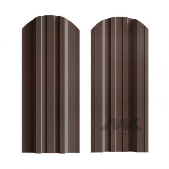 ШТАКЕТНИК ТРАПЕЦИЯ 118мм ШОКОЛАДНО-КОРИЧНЕВЫЙ ДВУСТОРОННИЙ ГЛЯНЦЕВЫЙ МК-ТРЕЙД