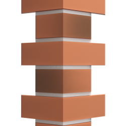 УГОЛ ДЕКОРАТИВНЫЙ FLEMISH КРАСНЫЙ ЖЖЕНЫЙ PREMIUM 443мм DOCKE