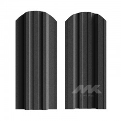 ШТАКЕТНИК ТРАПЕЦИЯ 118мм ЧЕРНО-СЕРЫЙ ДВУСТОРОННИЙ МАТОВЫЙ МК-ТРЕЙД