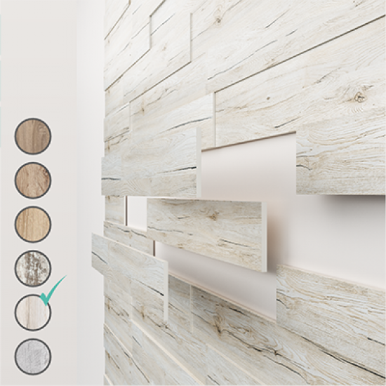 ПАНЕЛЬ МДФ ДУБ САНРЕМО БЕЛЫЙ 3D Комплект Досок (STELLA)