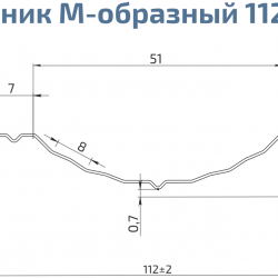 ШТАКЕТНИК "М-ОБРАЗНЫЙ РИФЛЕНЫЙ" 112мм PRINTECH ДВУСТОРОННИЙ