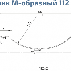 ШТАКЕТНИК "М-ОБРАЗНЫЙ" 112мм МАТОВЫЙ ДВУСТОРОННИЙ