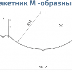 ШТАКЕТНИК "М-ОБРАЗНЫЙ" 96мм PRINTECH ОДНОСТОРОННИЙ