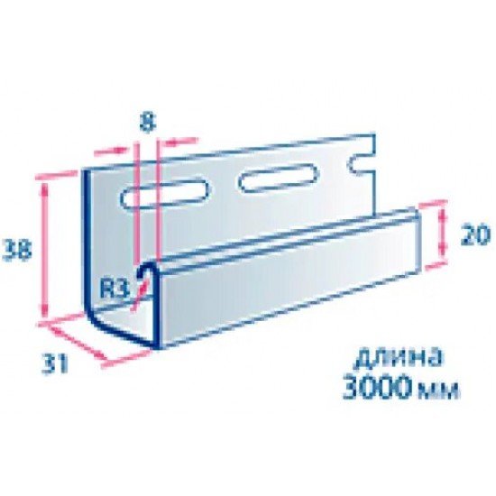 J-планка КОРН 3,0м для сайдинга Альта-Профиль