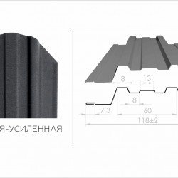 ШТАКЕТНИК ТРАПЕЦИЯ 118мм ЗОЛОТОЙ ДУБ ДВУСТОРОННИЙ ПОД ДЕРЕВО МК-ТРЕЙД
