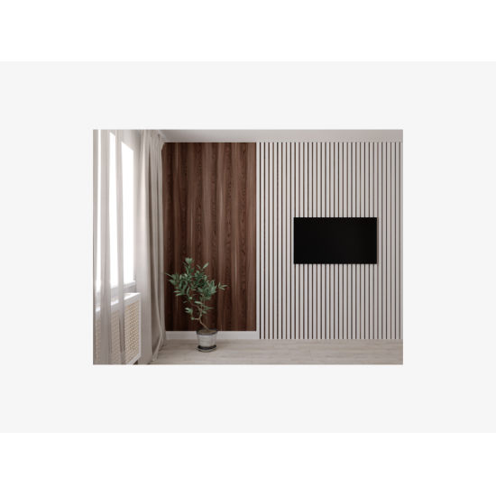 ИНТЕРЬЕРНАЯ РЕЙКА МДФ БЕЛАЯ БРИОНА 2,7м (STELLA)