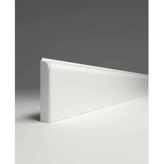 ПЛИНТУС НАПОЛЬНЫЙ ИЗ ВСПЕНЕННОГО ПВХ БЕЛЫЙ 001 2200х80мм COMFORT
