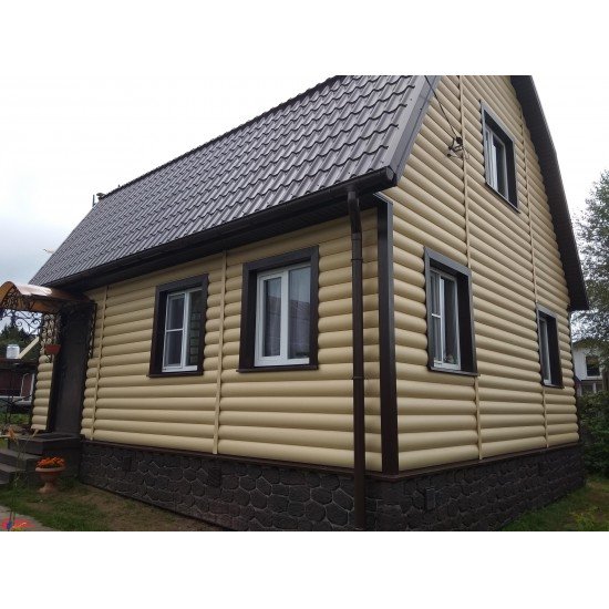 САЙДИНГ БЛОК-ХАУС ПРЕСТИЖ ЗОЛОТИСТЫЙ ВН-01 3100х202мм АЛЬТА-ПРОФИЛЬ