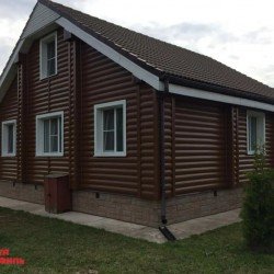 САЙДИНГ АКРИЛОВЫЙ БЛОК-ХАУС ПРЕМИУМ ОРЕХ ТЕМНЫЙ ВН-01 3100х202мм АЛЬТА-ПРОФИЛЬ