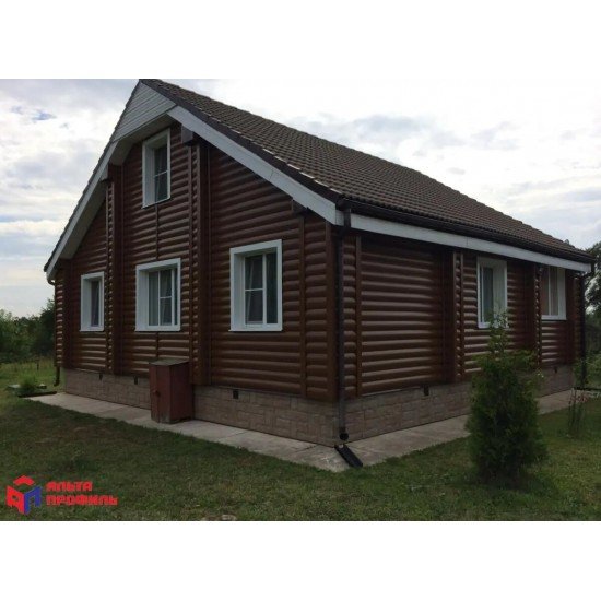 САЙДИНГ АКРИЛОВЫЙ БЛОК-ХАУС ПРЕМИУМ ОРЕХ ТЕМНЫЙ ВН-01 3100х202мм АЛЬТА-ПРОФИЛЬ