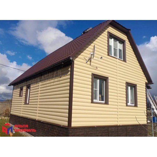 САЙДИНГ БЛОК-ХАУС ПРЕСТИЖ ЗОЛОТИСТЫЙ ВН-02 3100х320мм АЛЬТА-ПРОФИЛЬ