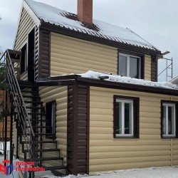 САЙДИНГ АКРИЛОВЫЙ БЛОК-ХАУС ПРЕМИУМ ОРЕХ ТЕМНЫЙ ВН-02 3100х320мм АЛЬТА-ПРОФИЛЬ