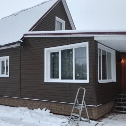 САЙДИНГ АКРИЛОВЫЙ БЛОК-ХАУС ПРЕМИУМ ОРЕХ ТЕМНЫЙ ВН-03 3100х222мм АЛЬТА-ПРОФИЛЬ