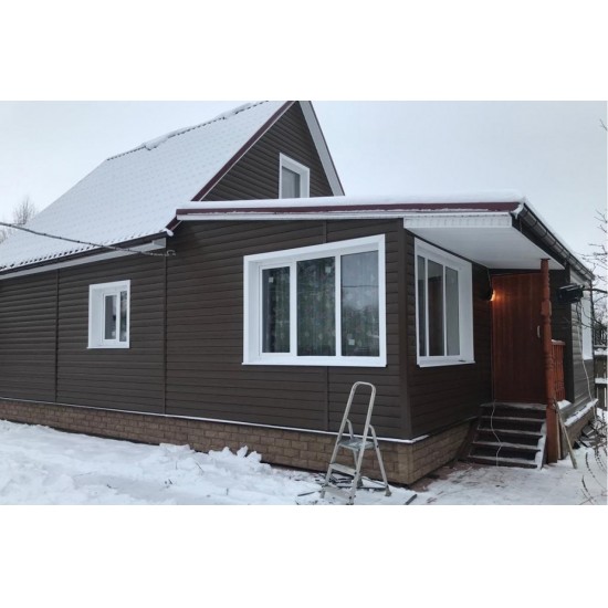 САЙДИНГ АКРИЛОВЫЙ БЛОК-ХАУС ПРЕМИУМ ОРЕХ ТЕМНЫЙ ВН-03 3100х222мм АЛЬТА-ПРОФИЛЬ