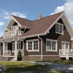 ФАСАДНАЯ БИТУМНАЯ ПЛИТКА КОРИЧНЕВАЯ DOCKE BRICK PREMIUM