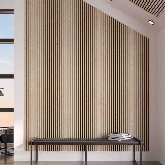 ПАНЕЛЬ СТЕНОВАЯ АКУСТИЧЕСКАЯ МДФ ДУБ СНЕЖНЫЙ TREND 2780х600х21мм (STELLA)