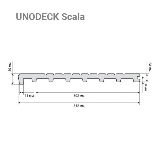 СТУПЕНЬ ДПК UNODECK SCALA ВЕНГЕ 3,0х0,342м (RUSDECKING)