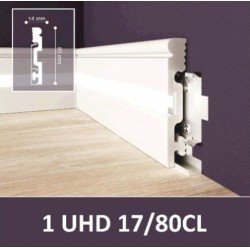 ПЛИНТУС ДЮРОПОЛИМЕРНЫЙ UHD 17/80CL 2000х80мм с LED рассеивателем на клей/клипсу SOLID