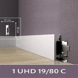 ПЛИНТУС НАПОЛЬНЫЙ ДЮРОПОЛИМЕРНЫЙ UHD 19/80С 2400х80мм на клей/клипсу SOLID