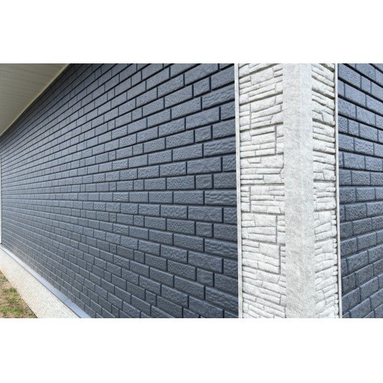 ФАСАДНАЯ ПАНЕЛЬ КИРПИЧ ГРАФИТОВЫЙ 3025х230мм СТОУН-ХАУС Ю-ПЛАСТ