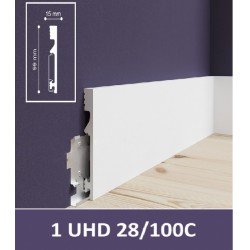 ПЛИНТУС НАПОЛЬНЫЙ ДЮРОПОЛИМЕРНЫЙ UHD 28/100С 2000х99мм на клей/клипсу SOLID