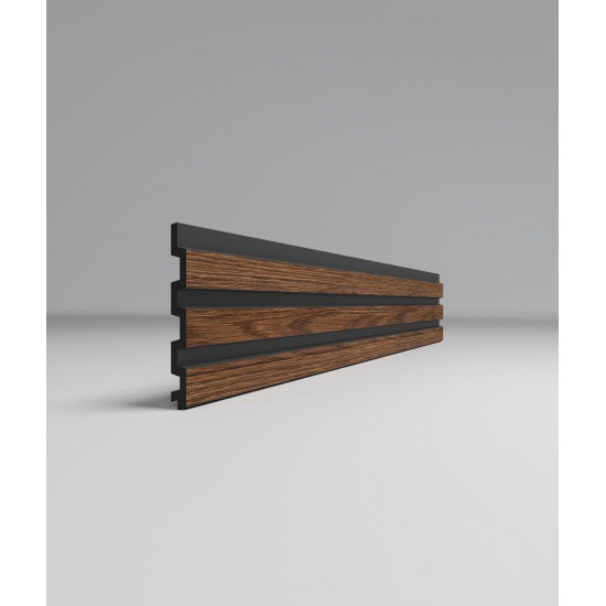 СТЕНОВАЯ РЕЕЧНАЯ ПАНЕЛЬ ОРЕХ ТЕМНЫЙ 2950х120мм 3D-PROF M (COMFORT)