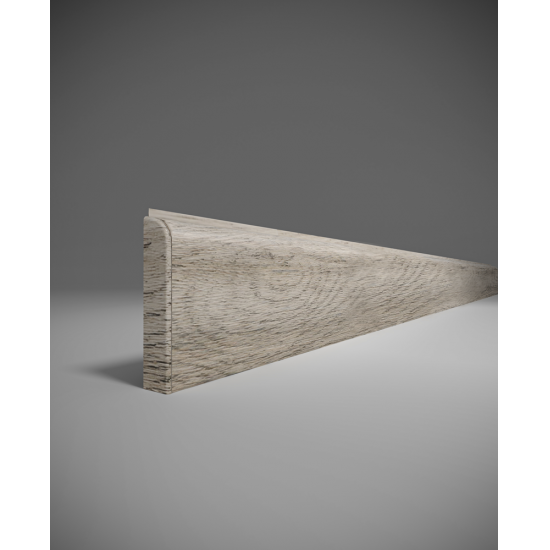 ПЛИНТУС НАПОЛЬНЫЙ ИЗ ВСПЕНЕННОГО ПВХ ДУБ СЕРЫЙ 406 2200х80мм COMFORT