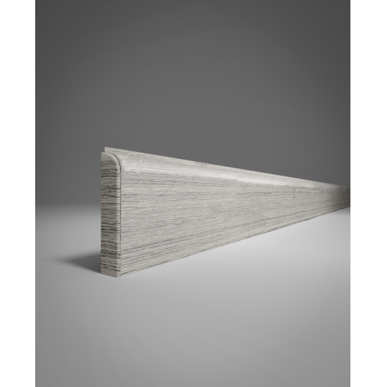 ПЛИНТУС НАПОЛЬНЫЙ ИЗ ВСПЕНЕННОГО ПВХ ЯСЕНЬ СЕРЫЙ 421 2200х80мм COMFORT