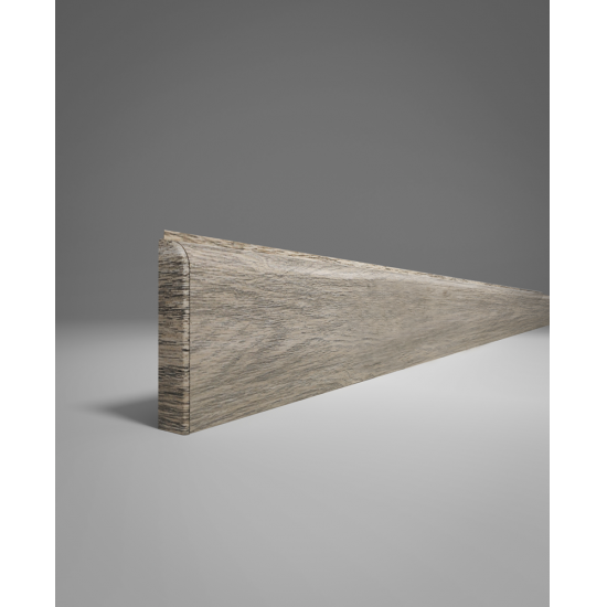 ПЛИНТУС НАПОЛЬНЫЙ ИЗ ВСПЕНЕННОГО ПВХ СЕКВОЙЯ СЕРАЯ 435 2200х80мм COMFORT